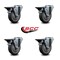 Service Caster 4'' Thermo Rubber Wheel Swivel Bolt Hole Caster Set with Posi Lock Brakes, 4PK SCC-BH20S414-TPRB-PLB-4 - alternate 2